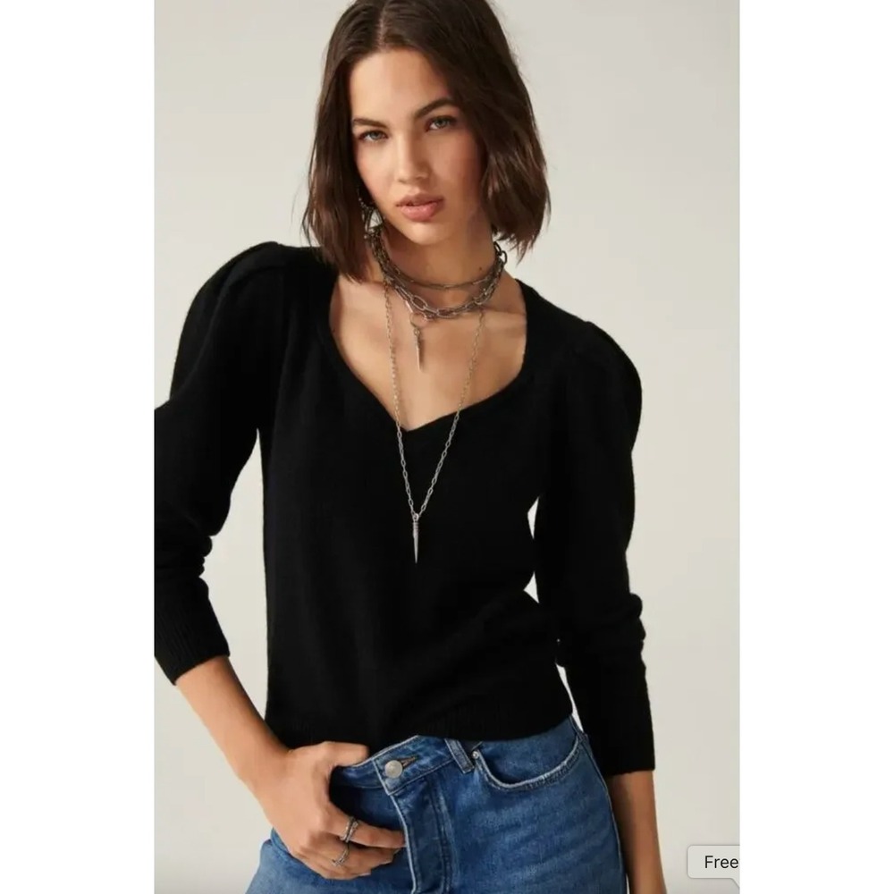 ba&sh Yeraz Jumper Pullover Sweater Black Wool Yak Blend Size Medium